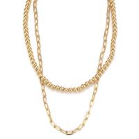 Mode-Multi-Layer-Halskette, Zinklegierung, goldfarben plattiert, Doppelschicht & Modeschmuck & für Frau, goldfarben, Länge 49 cm, verkauft von PC