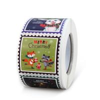 Adhesive Sticker Sticker Paper Square Christmas Design mixed colors Approx Sold By Spool