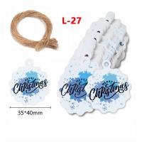 Paper Christmas Hanging Ornaments, with Linen, Christmas Design & different styles for choice, more colors for choice, Length:Approx 20 m, Approx 100PCs/Bag, Sold By Bag
