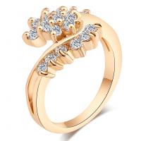 Cubic Zirconia Micro Pave Brass Ring, with Cubic Zirconia, gold color plated, different size for choice & for woman, nickel, lead & cadmium free, 13mm, Sold By PC
