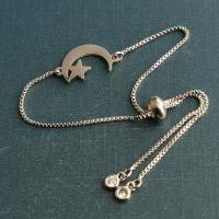 Titanium Steel Bracelet & Bangle Moon and Star Vacuum Ion Plating Unisex Length Approx 18 cm Sold By PC