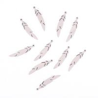 Stainless Steel Pendants, 304 Stainless Steel, Feather, polished, fashion jewelry, silver color, 29x5.50x1.40mm, Sold By PC