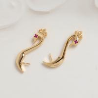 Brass Peg Bail Swan plated DIY & micro pave cubic zirconia nickel lead & cadmium free Sold By PC