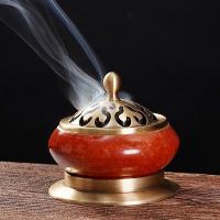 Brass Incense Burner, for home and office & durable, more colors for choice, nickel, lead & cadmium free, 77x72mm, Sold By PC