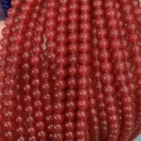 Luonnollinen punainen akaatti helmiä, Pyöreä, kiiltävä, tee-se-itse, 6mm, Myyty Per N. 14.17 tuuma Strand