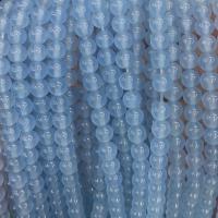 Aquamarin Perle, rund, poliert, DIY, 6mm, verkauft per ca. 14.17 ZollInch Strang