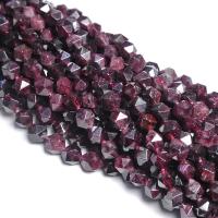Natural Garnet Beads, Star Cut Faceted & DIY & different size for choice, Sold Per Approx 15.35 Inch Strand
