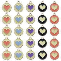 Μενταγιόν Brass Heart, Κράμα ψευδάργυρου, DIY & σμάλτο, περισσότερα χρώματα για την επιλογή, νικέλιο, μόλυβδο και κάδμιο ελεύθεροι, 15x18mm, Sold Με PC