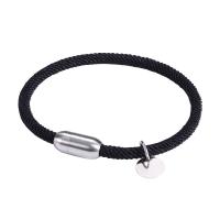 Milan Cord Bracelet, with 316 Stainless Steel, Flat Round, polished, fashion jewelry & different length for choice & Unisex, more colors for choice, 4mm, Sold By PC