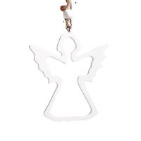 деревянный Рождественская елка Украшения, рисунок кистью, Различная форма для выбора & Рождественские украшения & отверстие, белый, продается PC
