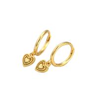 Huggie Hoop Drop Earring, 925 Sterling Silver, Heart, plated, fashion jewelry & for woman, more colors for choice, 19mm, Sold By Pair