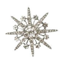 Cubic Zirconia Brooch, Tibetan Style, plated, micro pave cubic zirconia & for woman, more colors for choice, 42mm, Sold By PC