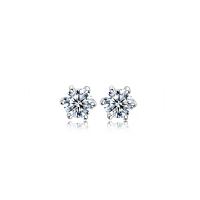 Cubic Zirconia Micro Pave Sterling Silver Earring 925 Sterling Silver platinum plated & micro pave cubic zirconia & for woman original color Sold By Pair
