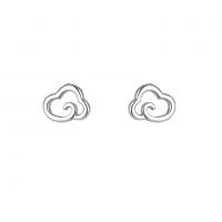 925 Sterling Silver Stud Earrings, Cloud, plated, fashion jewelry & for woman, more colors for choice, 5x7mm, Sold By Lot