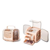 Caja de joyería multifuncional, Polipropileno (PP), Polvo & transparente & para mujer, más colores para la opción, 280x180x240mm, Vendido por UD