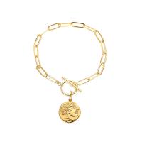Brass Bracelet & Bangle, 18K gold plated, for woman, Length:Approx 6.69 Inch, Sold By PC