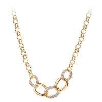 Zinc Alloy Jewelry Necklace plated micro pave cubic zirconia & for woman Length Approx 17.32 Inch Sold By PC