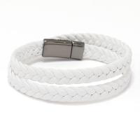 PU Leather Cord Bracelets with Zinc Alloy fashion jewelry & Unisex 10mm Length Approx 16.54 Inch Sold By PC