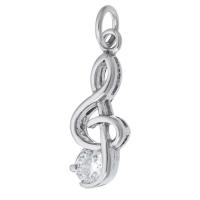 Stainless Steel Pendants 316 Stainless Steel Music Note DIY & micro pave cubic zirconia original color Approx 4mm Sold By PC