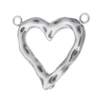 Stainless Steel Heart Pendants, 316 Stainless Steel, DIY & hollow, original color, 23x23x6mm, Hole:Approx 1.5mm, Sold By PC