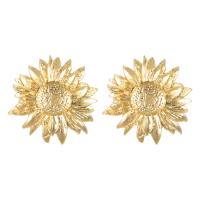 Zinc Alloy Stud Earring Sunflower plated fashion jewelry & for woman Sold By Pair