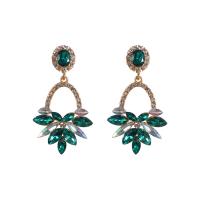 Rhinestone Earring, Tibetan Style, plated, fashion jewelry & for woman & with rhinestone, more colors for choice, 61x33mm, Sold By Pair