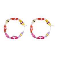 Earring Jewelry Seedbead with ABS Plastic Pearl & Zinc Alloy fashion jewelry & for woman Sold By Pair