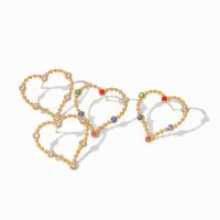 Stainless Steel Huggie Hoop Earring 304 Stainless Steel Heart Vacuum Ion Plating fashion jewelry & for woman & with rhinestone Sold By Pair