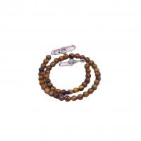 Tiger Eye Bag Straps, with Tibetan Style, Round, silver color plated, DIY, 8mm, Length:Approx 48.5 cm, Sold By PC