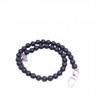 Black Agate Bag Straps with Zinc Alloy Round silver color plated DIY & frosted black 10mm Length Approx 48.5 cm Sold By PC