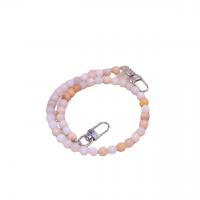 Pink Aventurine Bag Straps, with Tibetan Style, Round, silver color plated, DIY, pink, 8mm, Length:Approx 48.5 cm, Sold By PC