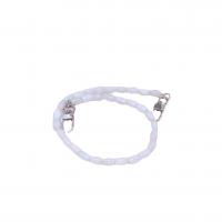 White Chalcedony Bag Straps with Zinc Alloy barrel silver color plated DIY pink Length Approx 48.5 cm Sold By PC