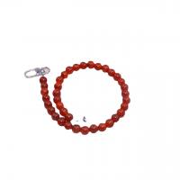 Red Agate Bag Straps with Zinc Alloy Round silver color plated DIY red 10mm Length Approx 48.5 cm Sold By PC