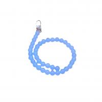 Blue Chalcedony Bag Straps, with Tibetan Style, Round, silver color plated, DIY, blue, 10mm, Length:Approx 48.5 cm, Sold By PC