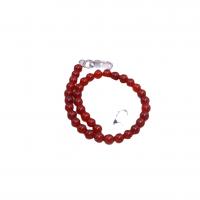 Carnelian Taske stropper, med Zinc Alloy, Runde, sølvfarvet forgyldt, du kan DIY, rød, 10mm, Længde Ca. 48.5 cm, Solgt af PC