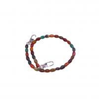 Chalcedony Bag Straps with Zinc Alloy barrel silver color plated DIY multi-colored Length Approx 48.5 cm Sold By PC