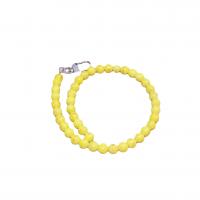 Mashan Jade Bag Straps with Zinc Alloy Round silver color plated DIY yellow 10mm Length Approx 48.5 cm Sold By PC