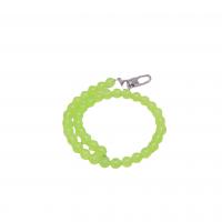 Chalcedony Bag Straps with Zinc Alloy Round silver color plated DIY green 10mm Length Approx 48.5 cm Sold By PC