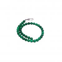 Lysebrun Jade Taske stropper, med Zinc Alloy, Runde, sølvfarvet forgyldt, du kan DIY, dyb grøn, 10mm, Længde Ca. 48.5 cm, Solgt af PC