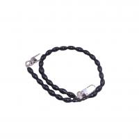 Chalcedony Bag Straps, with Tibetan Style, barrel, silver color plated, DIY, black, 8x12mm, Length:Approx 48.5 cm, Sold By PC