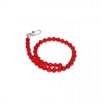 Ruby Quartz Bag Straps, with Tibetan Style, Round, silver color plated, DIY, red, 10mm, Length:Approx 48.5 cm, Sold By PC
