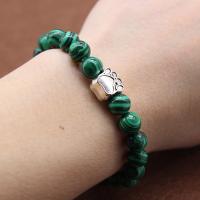 Gemstone Bracelets, with Tibetan Style, Round, plated, Unisex, more colors for choice, 8mm, Length:Approx 18.5 cm, Sold By PC