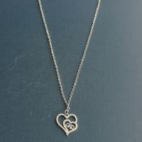 Titanstahl Halskette, Herz, unisex & verschiedene Stile für Wahl & hohl, keine, 16x16mm, Länge ca. 50 cm, verkauft von PC