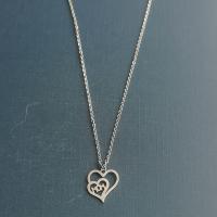 Titanstahl Halskette, Herz, unisex & verschiedene Stile für Wahl & hohl, keine, 16x16mm, Länge:ca. 50 cm, verkauft von PC