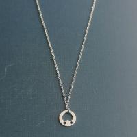 Titanium Steel Necklace Flat Round Vacuum Ion Plating Unisex & hollow Length Approx 50 cm Sold By PC