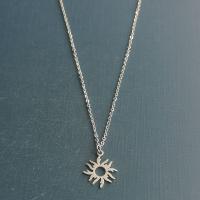 Titanium Steel Necklace Sun Vacuum Ion Plating Unisex & hollow Length Approx 50 cm Sold By PC