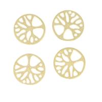 Brass Jewelry Pendants Round gold color plated DIY & hollow golden nickel lead & cadmium free 12mm Sold By PC