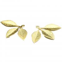 Brass Jewelry Pendants, Leaf, gold color plated, DIY, golden, nickel, lead & cadmium free, 23x31mm, Sold By PC