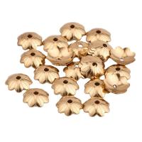 Brass Bead Cap, Leaf, gold color plated, DIY, golden, nickel, lead & cadmium free, 10x0.40mm, Sold By PC