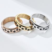 Titanium Steel Finger Ring plated Unisex & enamel 6mm Sold By PC